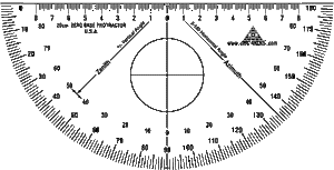 Semi Circle Protractor (Zero Line)