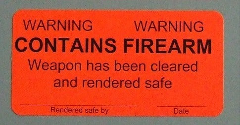 Weapons Label, Warning, Contains Firearm, 2