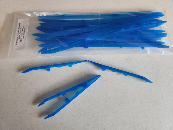 Disposable Tweezers, Blue, 12/pack