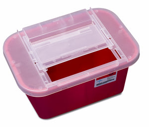 Sharps Container, 1 gal, Red (Non-Tortuous Path), case