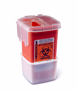 Sharps Container, 1 qt, Red (Non-Tortuous Path)