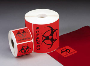 Biohazard Labels, 2"x2"