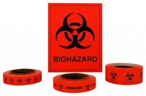 Biohazard Labels, 1"x1"