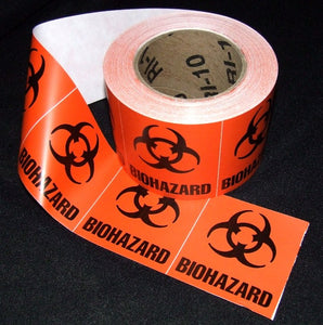 Biohazard Labels, 3"x3"